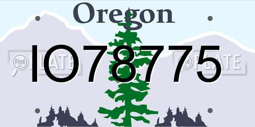 IO78775 Oregon License Plate