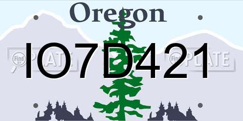 IO7D421 Oregon License Plate