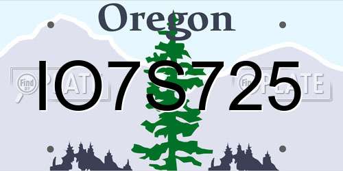 IO7S725 Oregon License Plate