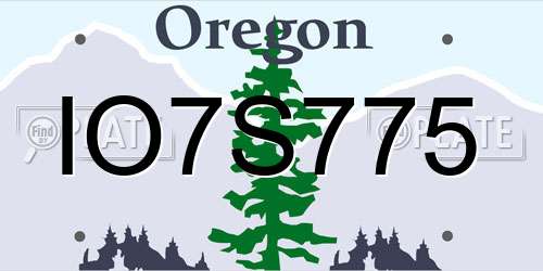IO7S775 Oregon License Plate