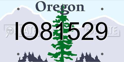IO81529 Oregon License Plate
