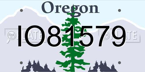 IO81579 Oregon License Plate