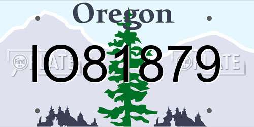 IO81879 Oregon License Plate