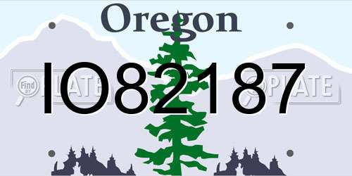 IO82187 Oregon License Plate