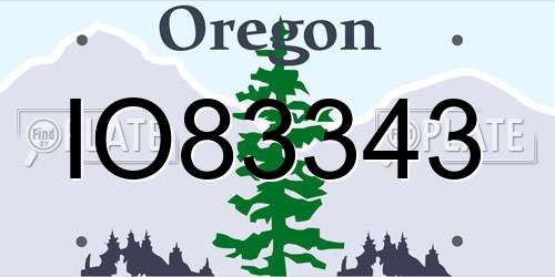 IO83343 Oregon License Plate