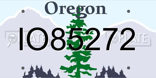 IO85272 Oregon License Plate