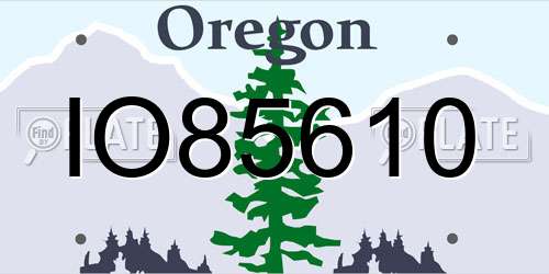 IO85610 Oregon License Plate