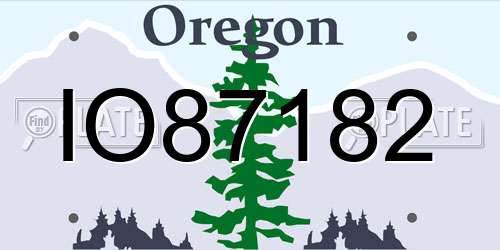 IO87182 Oregon License Plate
