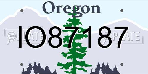 IO87187 Oregon License Plate
