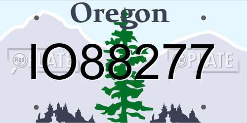 IO88277 Oregon License Plate