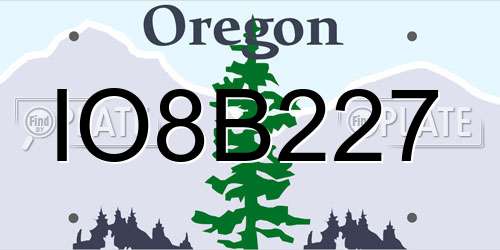 IO8B227 Oregon License Plate