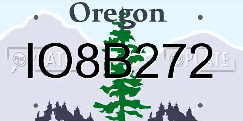 IO8B272 Oregon License Plate