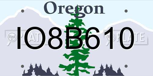 IO8B610 Oregon License Plate