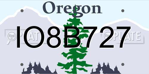 IO8B727 Oregon License Plate