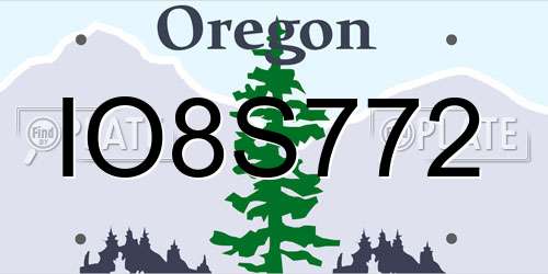 IO8S772 Oregon License Plate