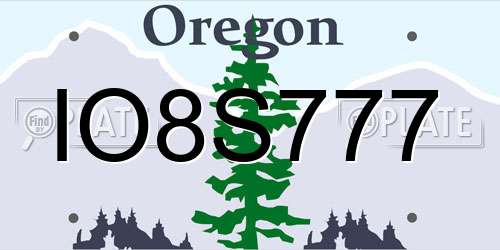 IO8S777 Oregon License Plate