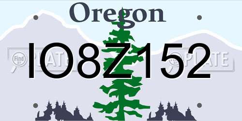 IO8Z152 Oregon License Plate