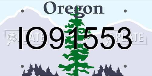 IO91553 Oregon License Plate