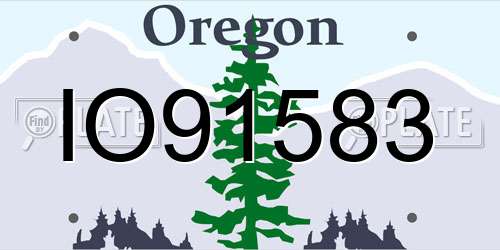 IO91583 Oregon License Plate