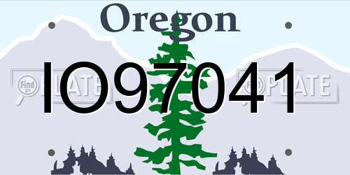 IO97041 Oregon License Plate