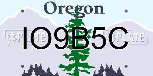 IO9B5C Oregon License Plate