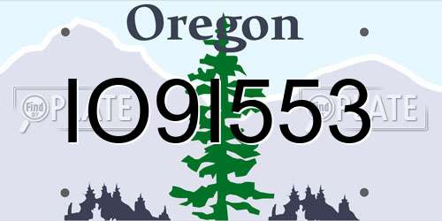 IO9I553 Oregon License Plate