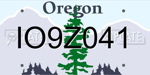 IO9Z041 Oregon License Plate
