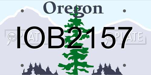 IOB2157 Oregon License Plate
