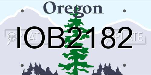IOB2182 Oregon License Plate