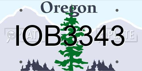 IOB3343 Oregon License Plate