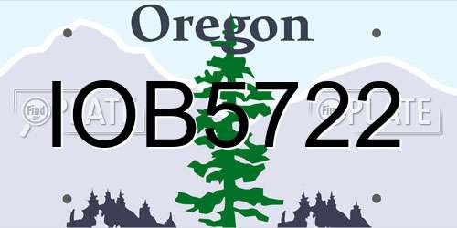 IOB5722 Oregon License Plate