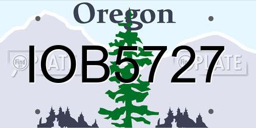 IOB5727 Oregon License Plate