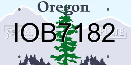 IOB7182 Oregon License Plate