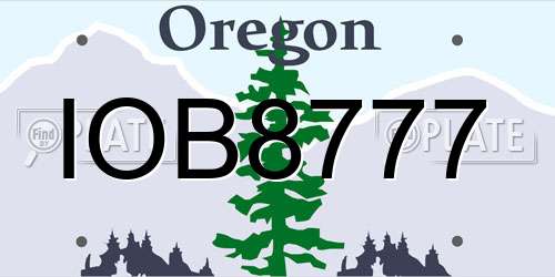 IOB8777 Oregon License Plate