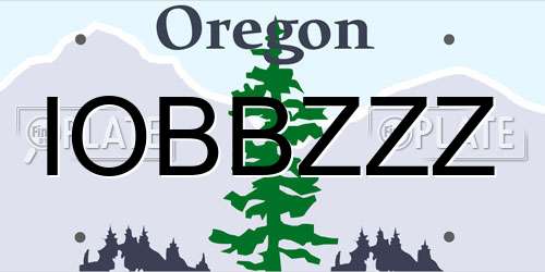 IOBBZZZ Oregon License Plate