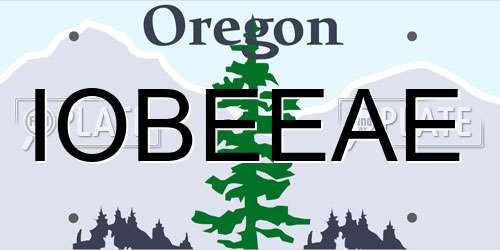 IOBEEAE Oregon License Plate
