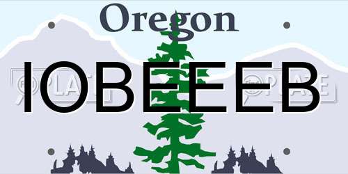 IOBEEEB Oregon License Plate