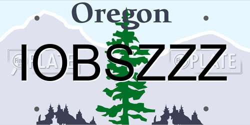 IOBSZZZ Oregon License Plate