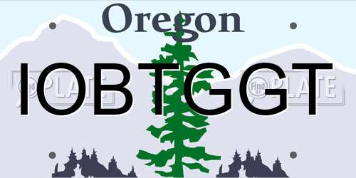IOBTGGT Oregon License Plate