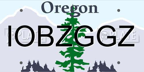 IOBZGGZ Oregon License Plate