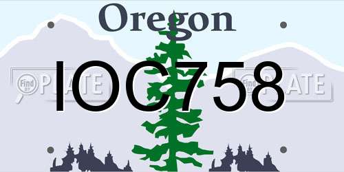 IOC758 Oregon License Plate