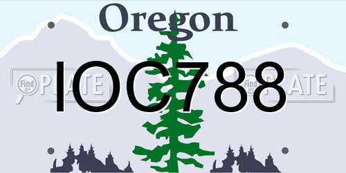 IOC788 Oregon License Plate