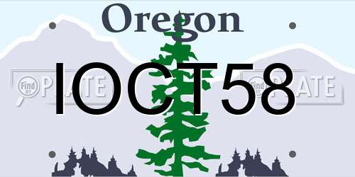 IOCT58 Oregon License Plate