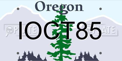 IOCT85 Oregon License Plate