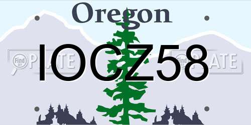 IOCZ58 Oregon License Plate