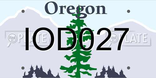 IOD027 Oregon License Plate