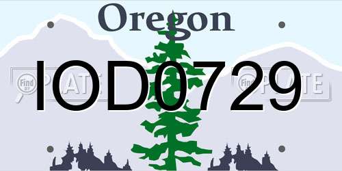 IOD0729 Oregon License Plate