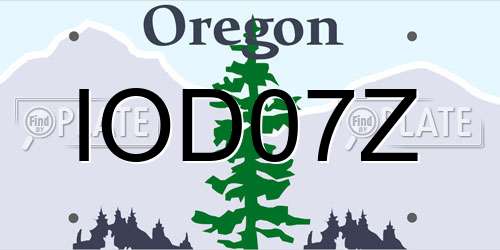 IOD07Z Oregon License Plate