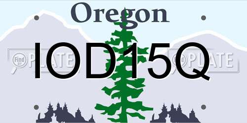 IOD15Q Oregon License Plate