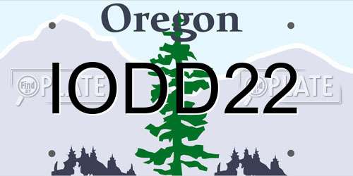 IODD22 Oregon License Plate